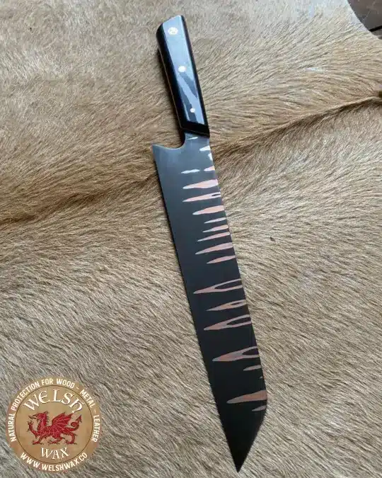 Jamie Nerkowski custom made knife dripping copper inlay